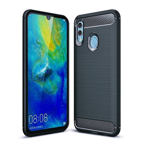 Custodia cellulare stile carbonio silicone cover case nera + opzione protezione vetro pellicola 9H - Foto 676 di 935