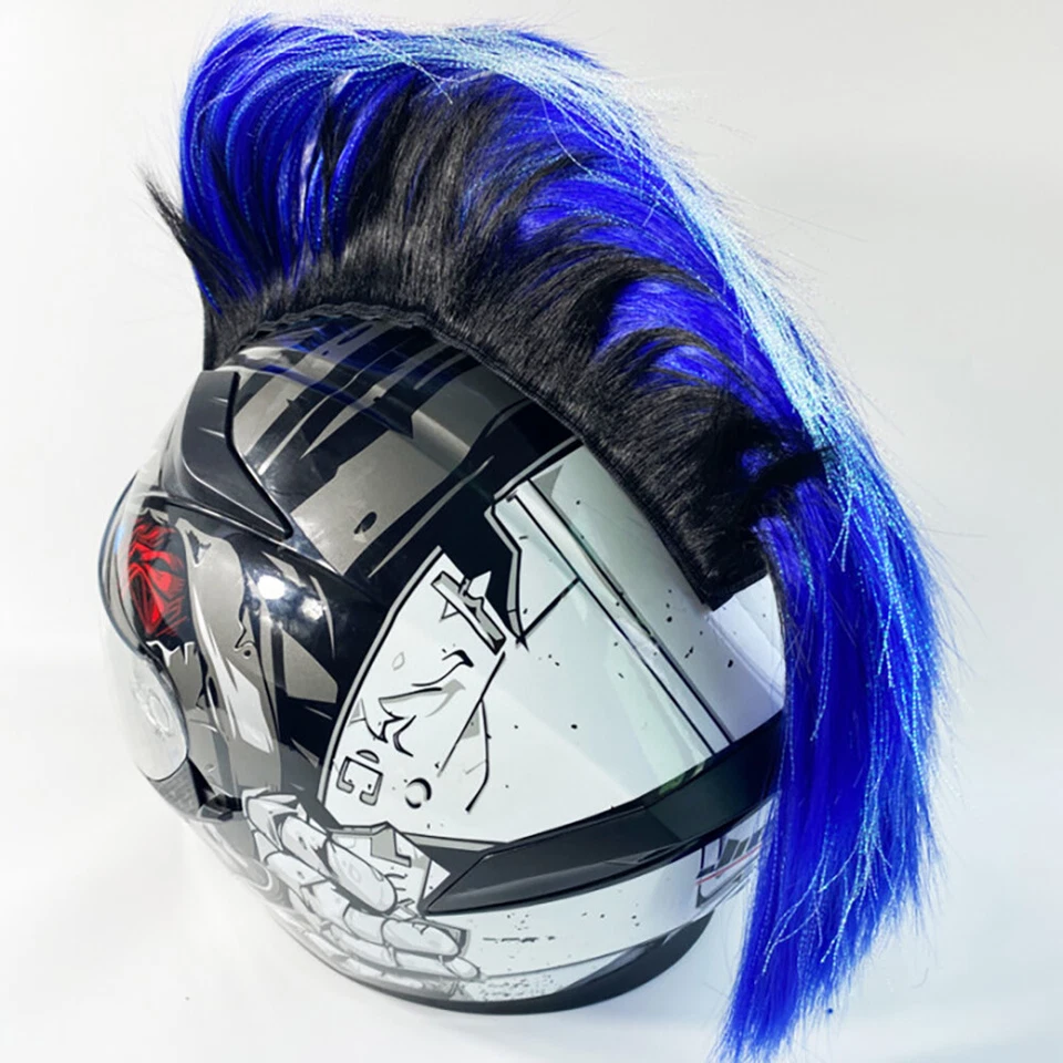 1 Pieza Motocicleta Mohawk Casco Peluca Pegatina Casco Decoraciones Pelucas Decoración Peine de Gallos Foto 2 de 4