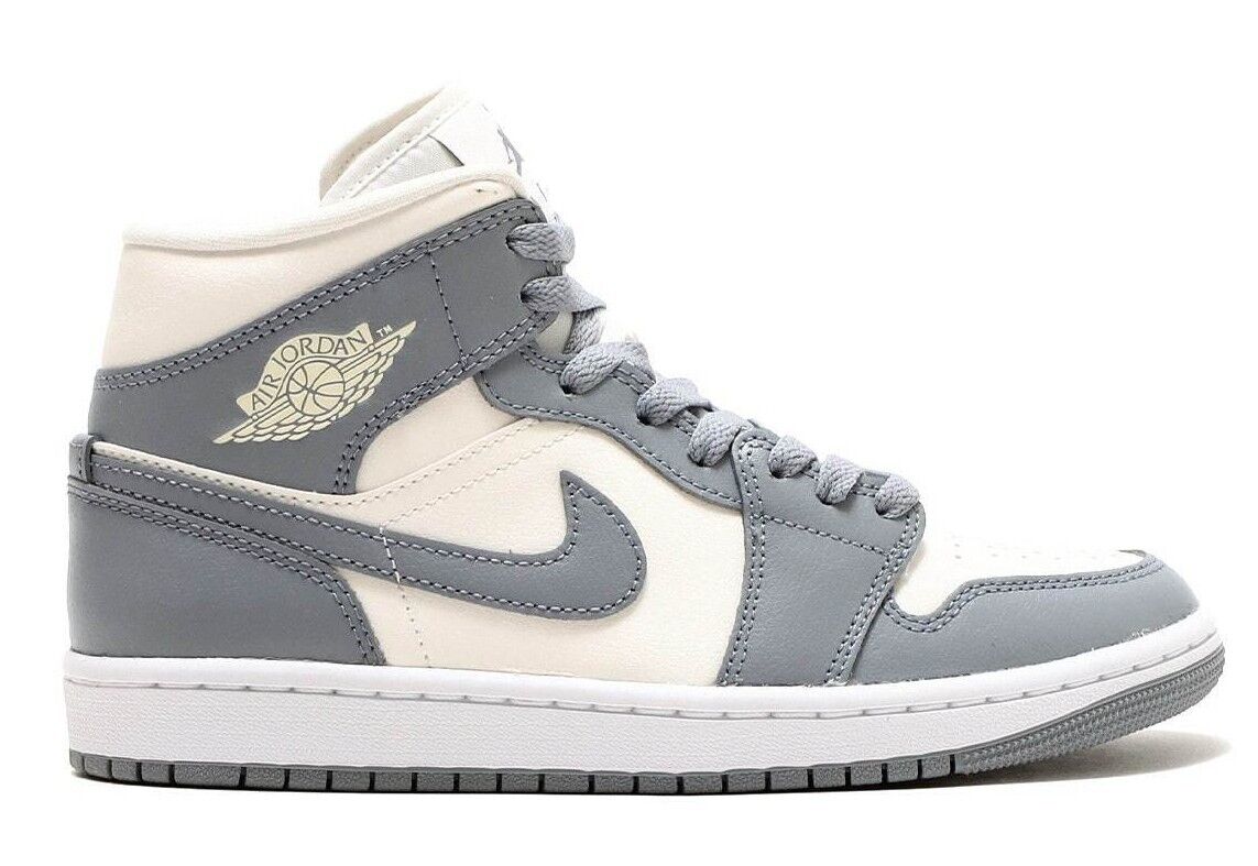 Nike WMNS Air Jordan 1 Mid Grey Sail BQ6472-115 US W6.5 - 12