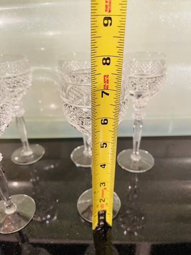 Champagne Riekes Crisa Glass Cut Crystal White Wine Set Of 7 New Without Box - Picture 9 of 13