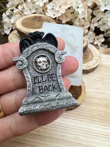 Lápida Murciélago-Seré Trasero-Lápida-Halloween Molde Silicona Hecho a Mano para Manualidades - Imagen 2 de 8