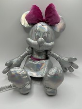 Minnie Mouse Silver Platinum Plush Toy Disney Parks 100 Year Anniversary EUC