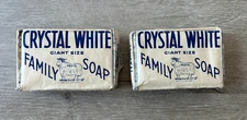 Vintage NOS Peet's Crystal White Family Soap Giant Size Bar Colgate Palmolive x2