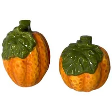 Harry & David Pumpkin Decorative Salt & Pepper Shakers Halloween Fall Autumn