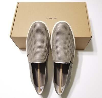 NIB Vince Blair Perforated Slip On Sneakers in Woodsmoke Size $199 