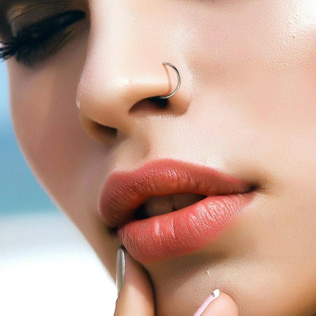 IMPLANT GRADE TITANIUM 5/16" CLIP ON NOSE HOOP 20G 18G 16G 5/16" BODY PIERCING - product detail image 2