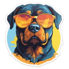 Cool Rottweiler Dog Vinyl Decal Car Bumper Sticker