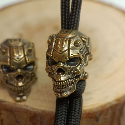 Brass Skull Knife Bead Paracord Lanyard Beads For Mechanical Skeleton Pendant US