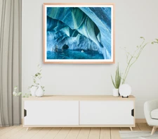 Rock Cave Print, Sea Wall Art, Sea Aeria Framed Nature Wall Art, Coastal