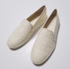 NIB Vince Blair 5 Croc-Effect Leather Sneakers Slip-On in Cream Size US 9.5 250