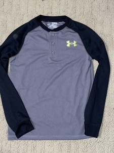 BOYS UNDER ARMOUR BLACK GREY COLDGEAR 