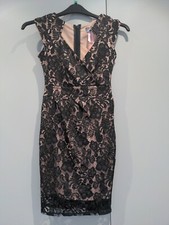 Lipsy black lacey bodycon dress 8 RRP £55 BNWT