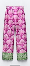 100 Authentic ZARA Satin Floral Printed Pants Size: S