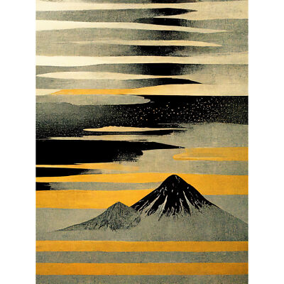 Einfache Halterung Fuji Silber Grau Schwarz Gold Leinwand Poster Druck Bild Wandbild
