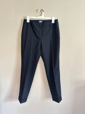 Lands End School Uniform Women Washable Wool Slim Cuffed Pants 4P 25" 