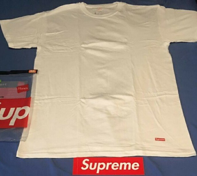 ð¥ Supreme X Hanes Medium White Tagless Tee (1 Single T-Shirt) Box Logo ðð | eBay
