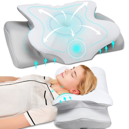 Neck Pillow Bed Pillow, Odorless Ergonomic Cervical Pillow for Neck Pain Relief - Afbeelding 1 van 9