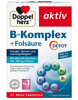   Doppelherz aktiv B-Komplex Depot + Folsäure B1- B12 45 Tabletten  