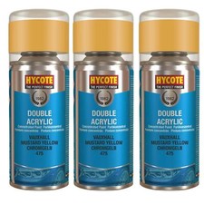 Hycote Colour Spray Paint XDVX703 Vauxhall Mustard Yellow 150ml x3