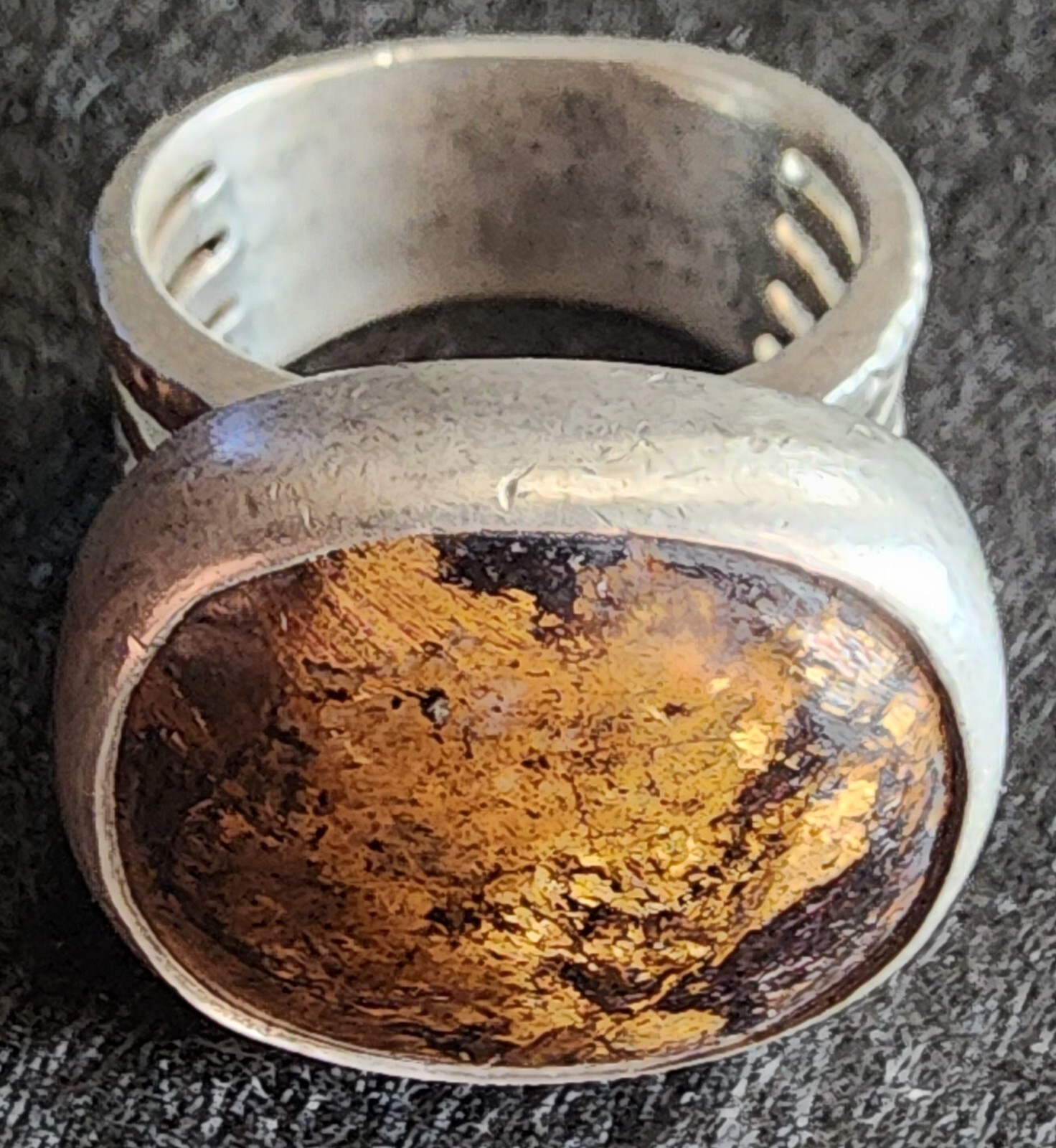 SILPADA Sterling Silver Bronzite Stone Ring Size … - image 8