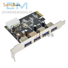 4 Port PCI-E to USB 3.0 HUB PCI Express Expansion Card Adapter 5 Gbps Speed Top