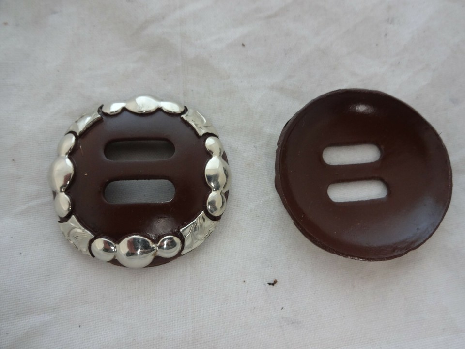 Jeu De 6 Conchos Clovis Argent Pour Selle - Vis à Bois En Fer, Hansen Western Gear