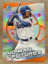 2021 Bowman Chrome Maximo Acosta 40 Man Futures Orange Refractor /25 #FMF-16