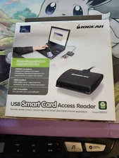 IOGEAR USB Smart Card Common Access Card CAC Reader 5 ft Cable USB-A Interface
