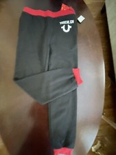 NWT Kid's True Religion Classic Logo Jogger Pant Black  Red
