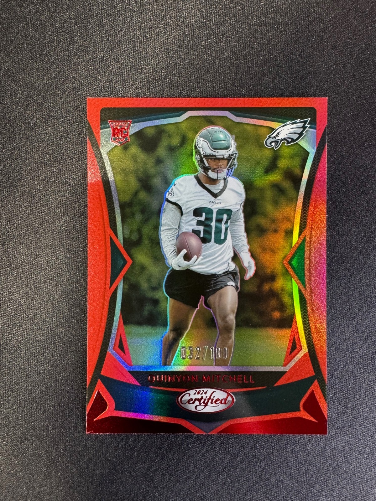 2024 Panini Certified Quinyon Mitchell RC Mirror Red 116 Eagles Rookie #d 32/100