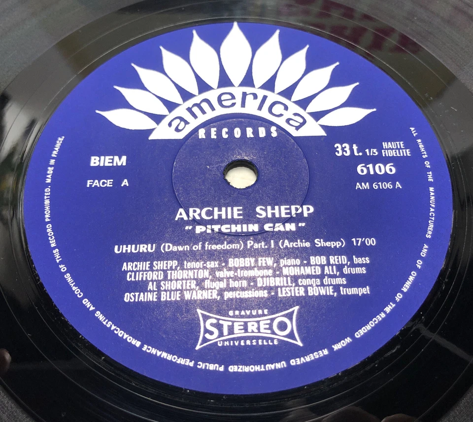 Archie Shepp ‎Pitchin Can Vinyl LP 1970 French America Records ‎30 AM 6106 - Bild 4 von 4