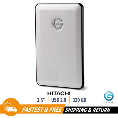 Hitachi G-DRIVE Slim 2.5'' 320GB Portable External Gaming HD 0G01892 for PC, Mac