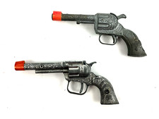 Vintage Lot of 2 Cap Guns - Bronc Steer Grip Esquire Amsterdam NY - Working