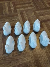 LOT OF 8 VINTAGE CERAMIC DUCKI/SWAN NAPKIN RINGS, MADE IN JAPAN