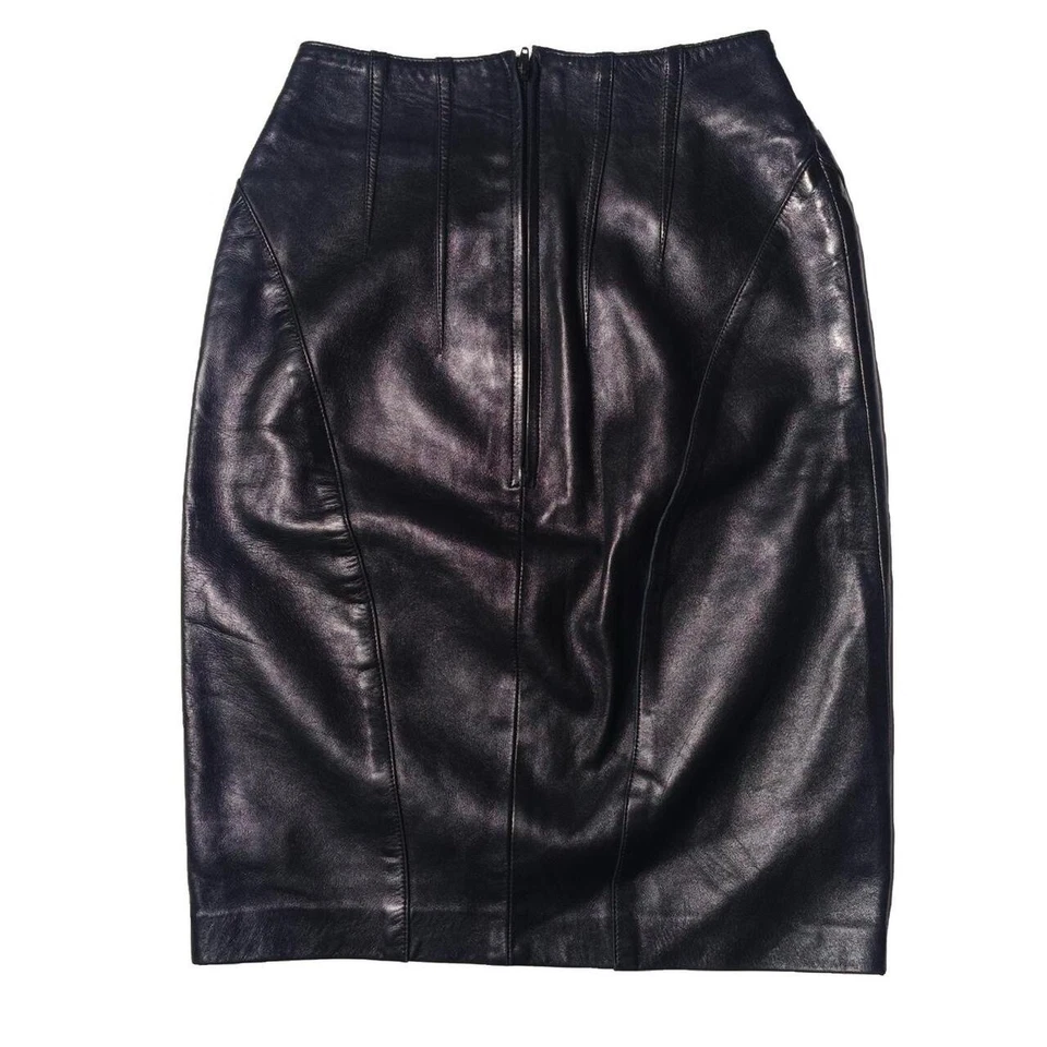 Vintage Jean-Claude Jitrois Leather Pencil Skirt   - Image 2 of 4