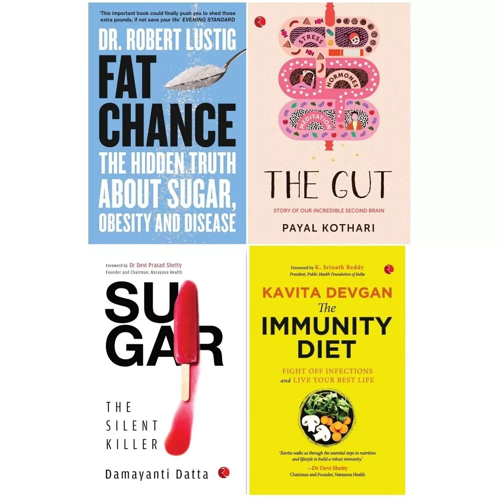 Fat Chance,Sugar Damayanti Datta, Immunity Diet Kavita Devgan, Gut 4 Books Set