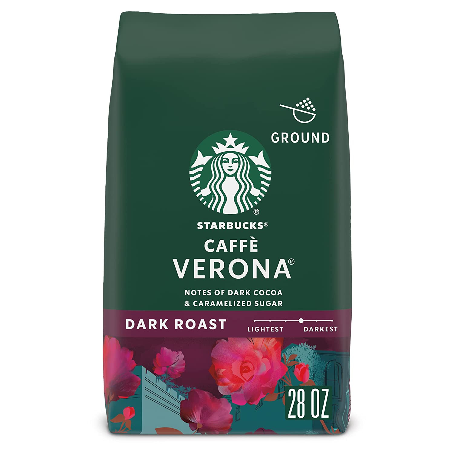 Молотый кофе Starbucks, Кофе темной обжарки, Caffè Verona, 100% Арабика, 1 пакетик (2