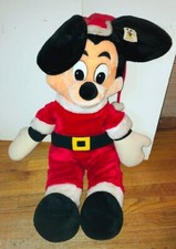 Vintage Santa Mickey Mouse Disney Christmas Plush Doll Stuffed Animal 34" NWT