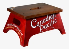Canadian Pacific Pullman Train Steps Foot Stool 7.75" Wood Toilet Poop Bathroom