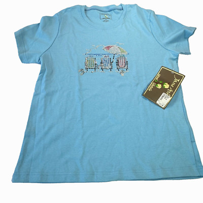 Jane Ashley XL New short sleeve women's embellished beach ocean cotton sparkle