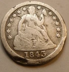 1843   Seated Liberty Dime Coin 1837-1891 #A13   Coin