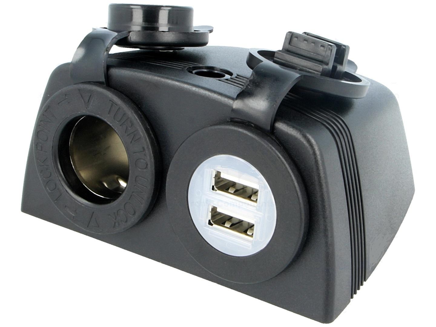 Chargeur de voiture double USB 10A noir pour recharger deux appareils