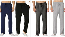Men's Lounge Pajama Sleep, Yimanie Cotton Soft Pants w. Pockets, Small to 3X,