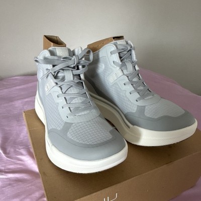 Ahnu Sequence 1MD Gray White Lace Up Mid Top Men's Athletic Sneakers
