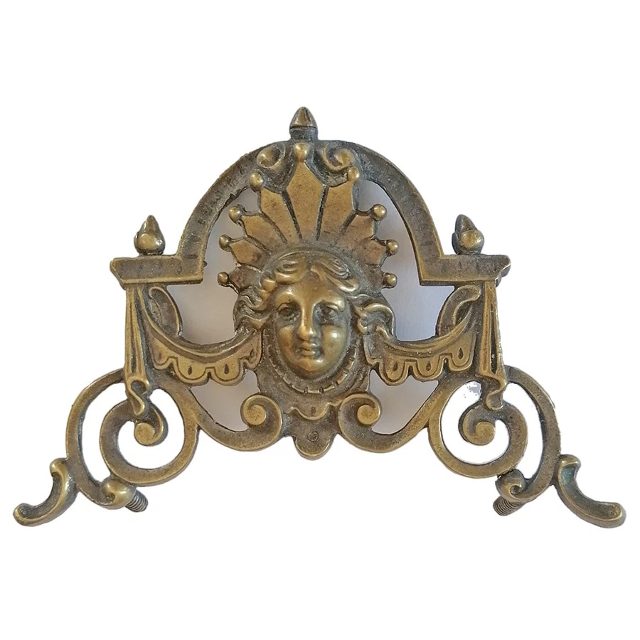 Bronze Quincaillerie Meuble Antique Buste Femme Original 108 mm - Photo 1/1