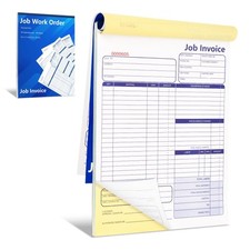 50-Set Job Invoice Forms – 8.5x11" 2-Part Carbonless Work Order Receipt Book