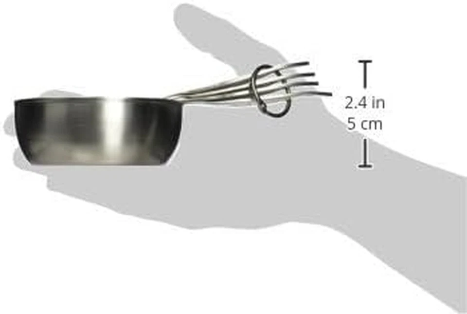 Набор из 4 мерных чашек Amco из нержавеющей стали с гравировкой для посудомоечной машины - Изображение 3 из 4