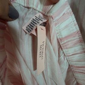 Victoria's Secret Pajama Set Women XL Pink NWT Striped Button Down 2 Piece