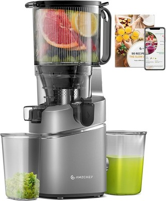 AMZCHEF Juicer Machines, 5.8 Extra Self-Feeding Cold Press Juicer for Whole V...