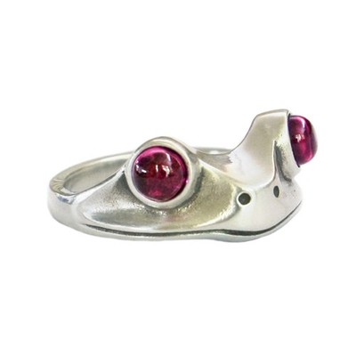 LINSION Rings 925 Sterling Silver Frog Vivid Red Eyes Toad Jewelry TA266D FZ
